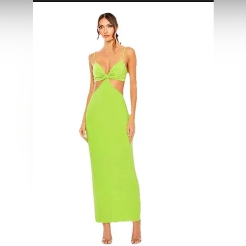 Mac Duggal Vibrant Green Backless cutout Dress  Sage 27110